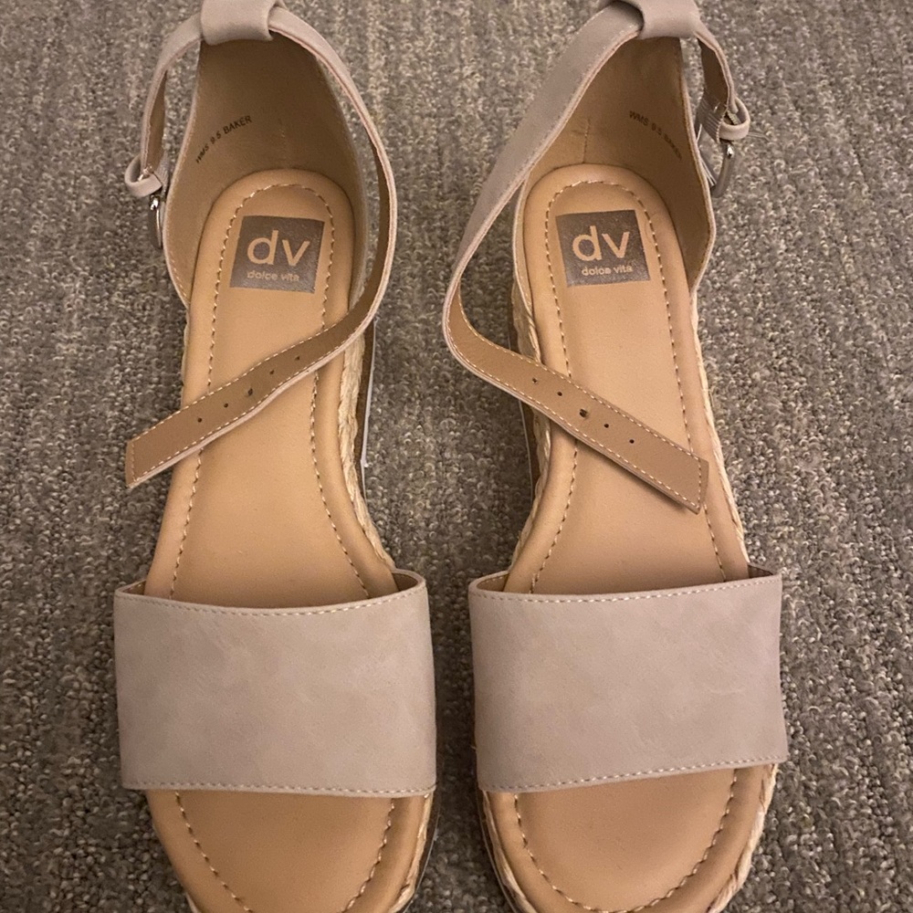 Dolce Vita Nude Platform Wedges Size 10